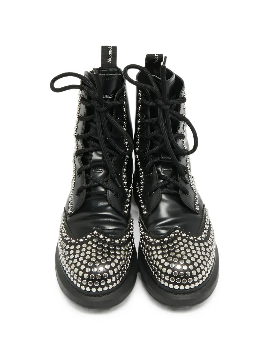 studded lace-up ankle boots 7