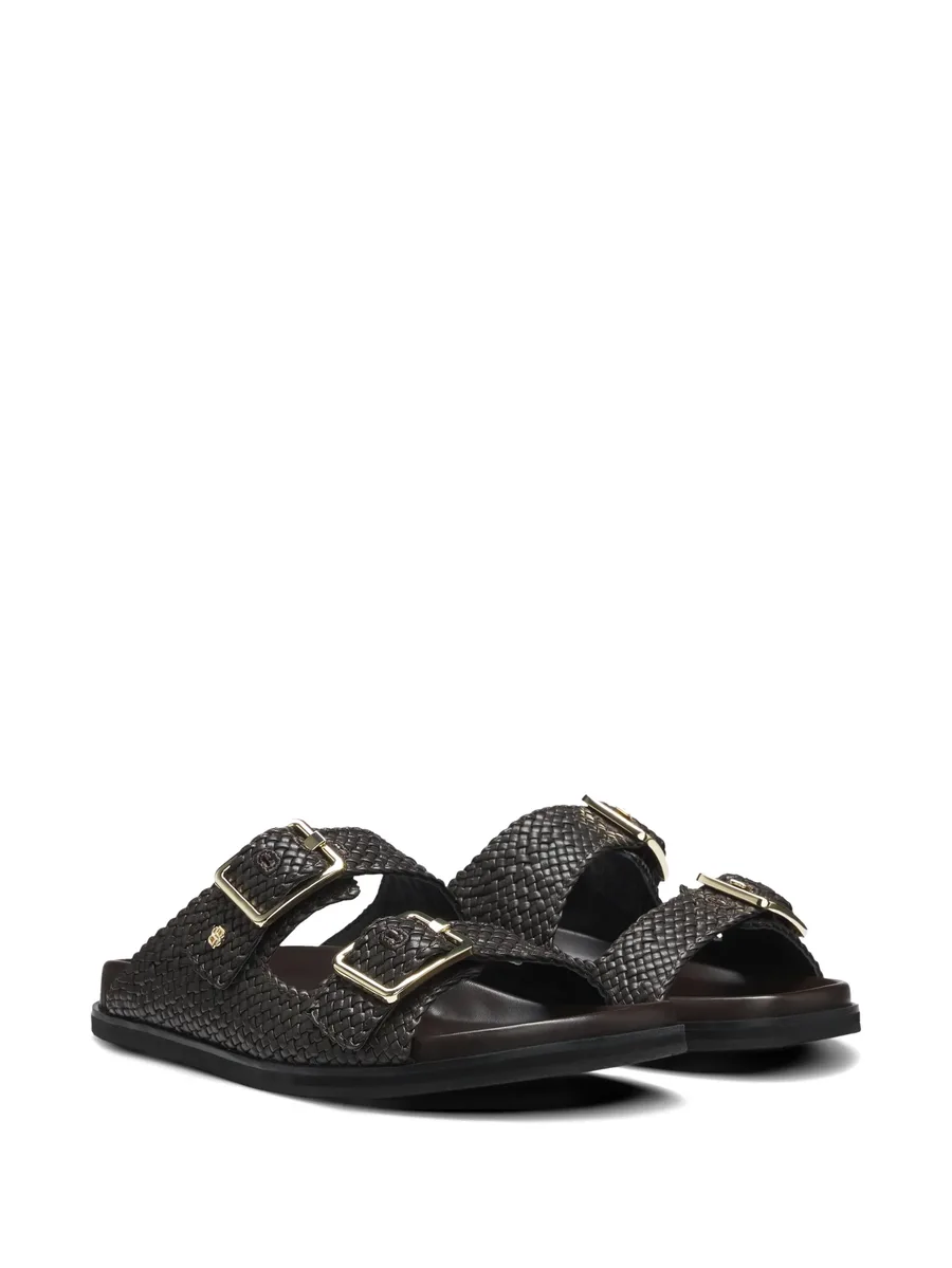 buckle woven leather sandals 4