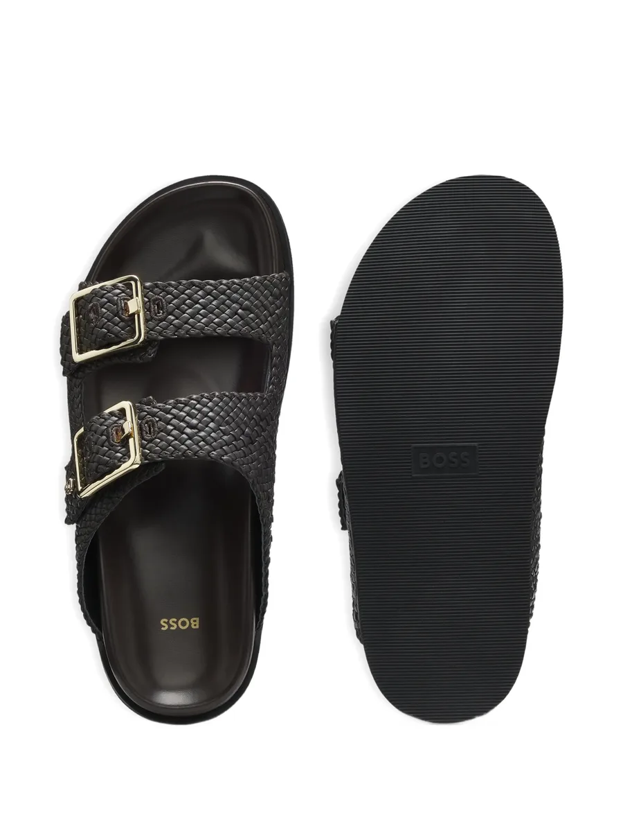 buckle woven leather sandals 6