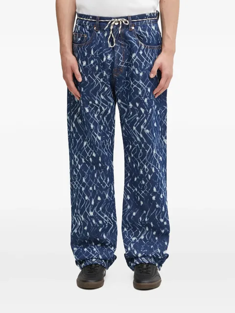 printed jeans