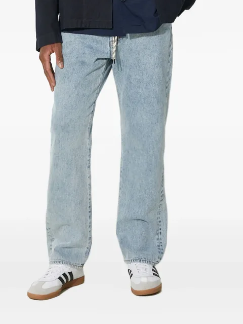 embroidered-logo jeans