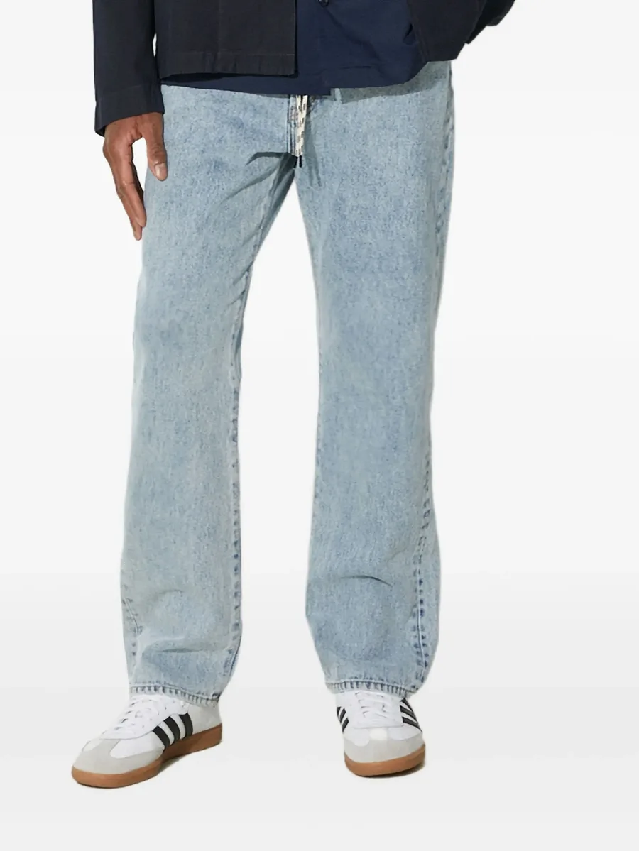 embroidered-logo jeans 1