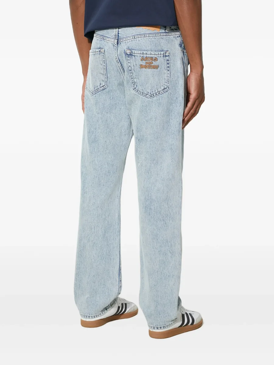 embroidered-logo jeans 6