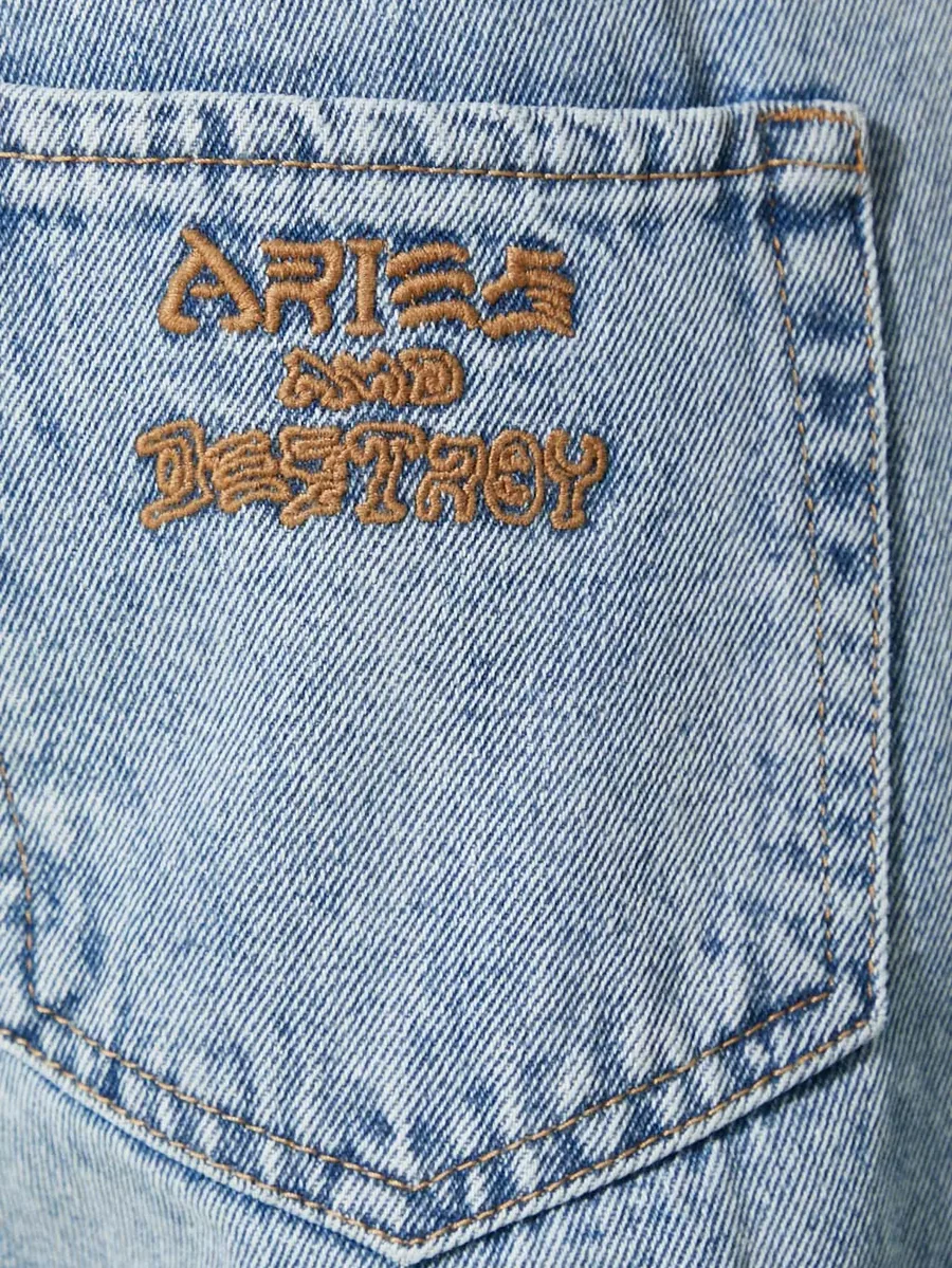 embroidered-logo jeans 7