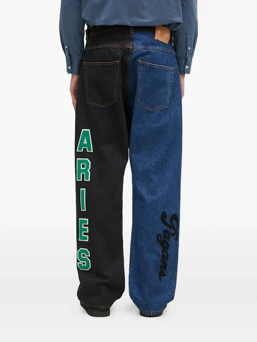 embroidered-logo jeans 8