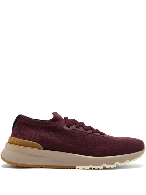 knitted lace-up sneakers