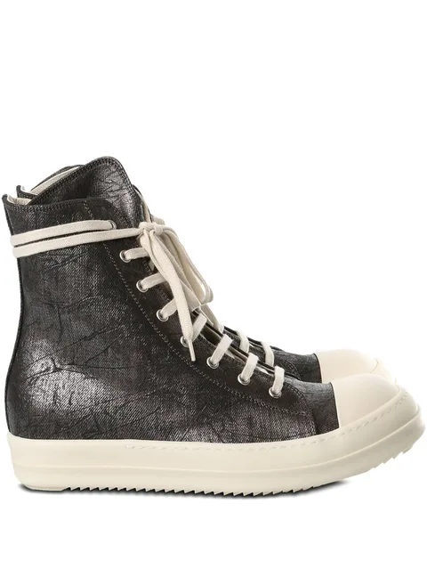 metallic-effect lace-up sneakers