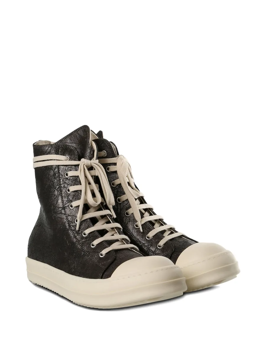 metallic-effect lace-up sneakers 4