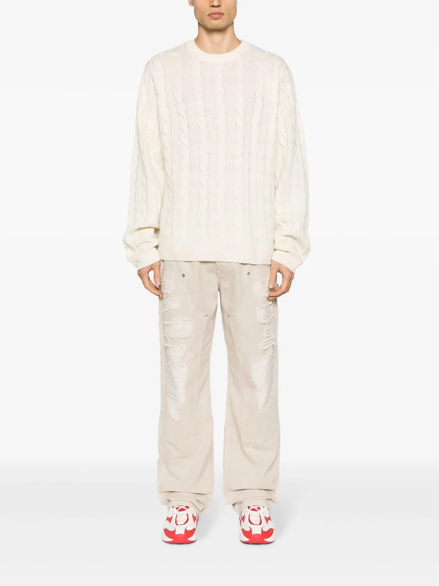 Destroyed canvas ripped carpenter trousers 5