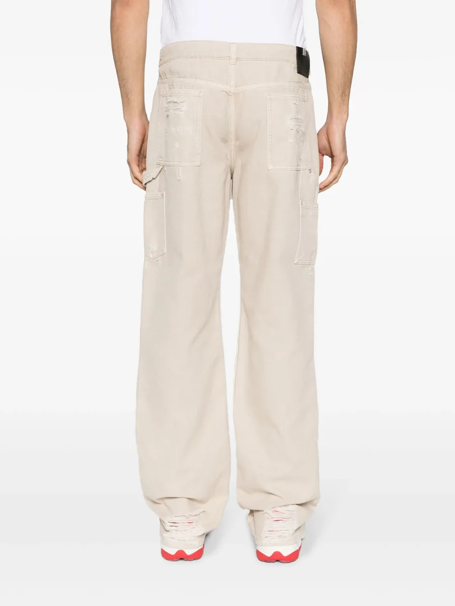 Destroyed canvas ripped carpenter trousers 10