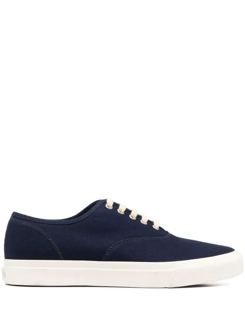 denim low-top sneakers