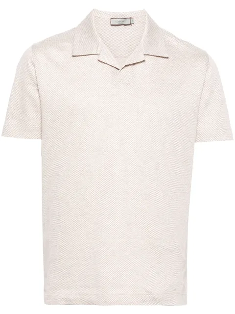 camp-collar cotton polo shirt