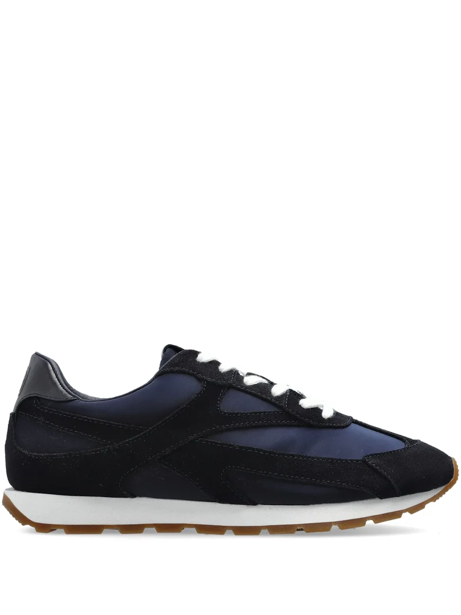 lace-up panelled suede sneakers 2