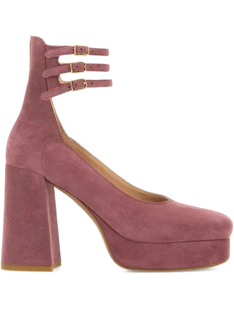 100mm triple-buckle platform pumps