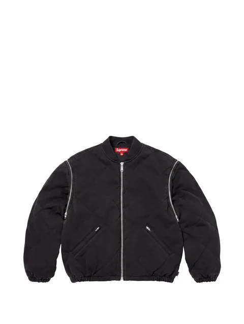quilted-design bomber jacket