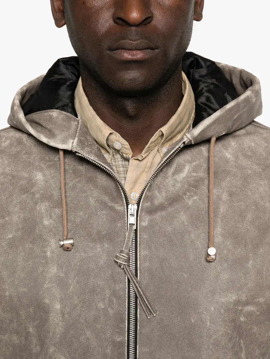 distressed hooded bomber jacket 9