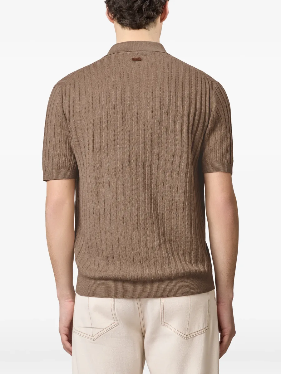 ribbed short-sleeve polo shirt 5