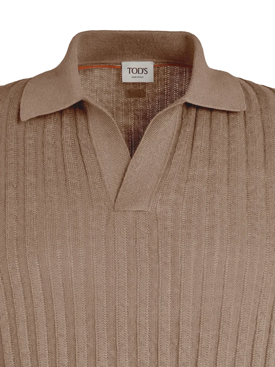 ribbed short-sleeve polo shirt 9