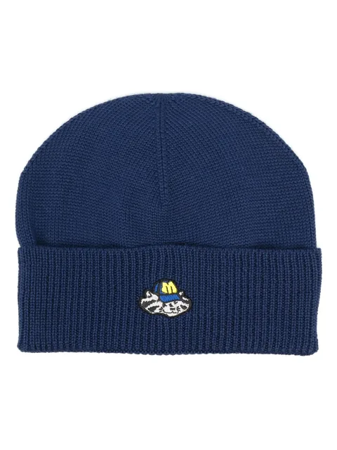 logo-patch knitted beanie