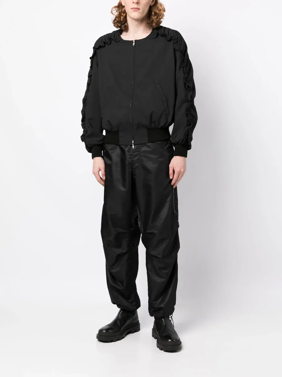 ruched zip-up bomber jacket 3