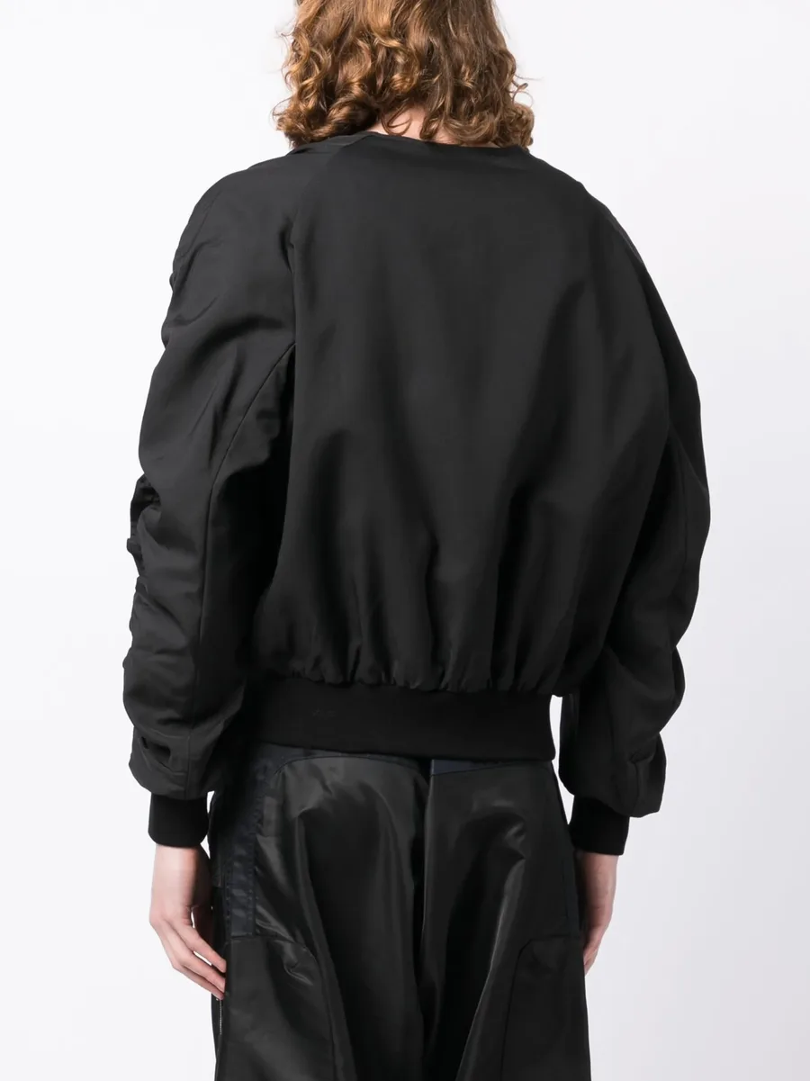 ruched zip-up bomber jacket 8
