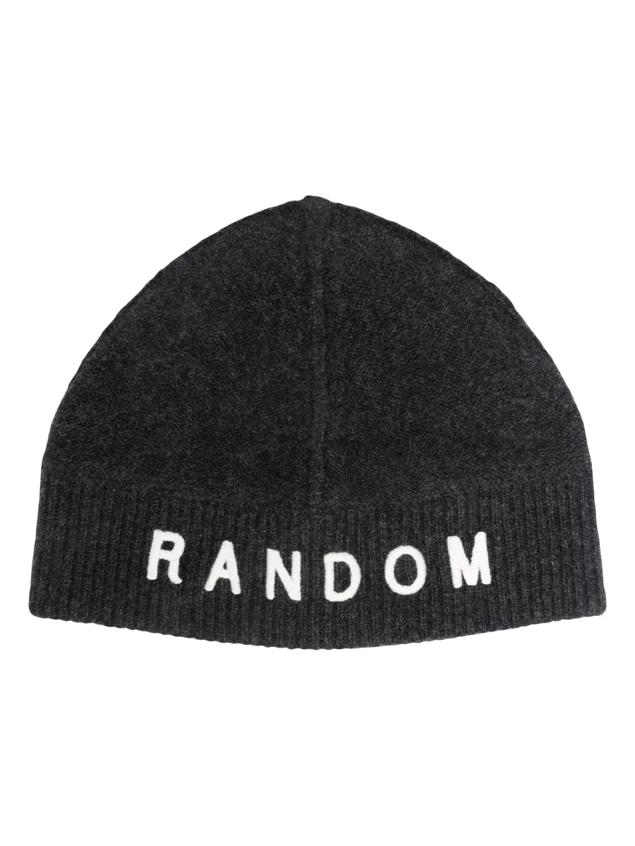 slogan-embroidered ribbed-knit beanie 2