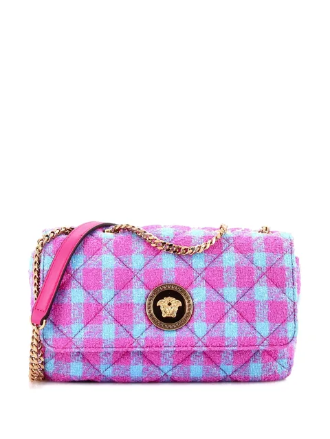 Medusa Icon Chain Flap Bag Quilted Tweed Mini shoulder bag