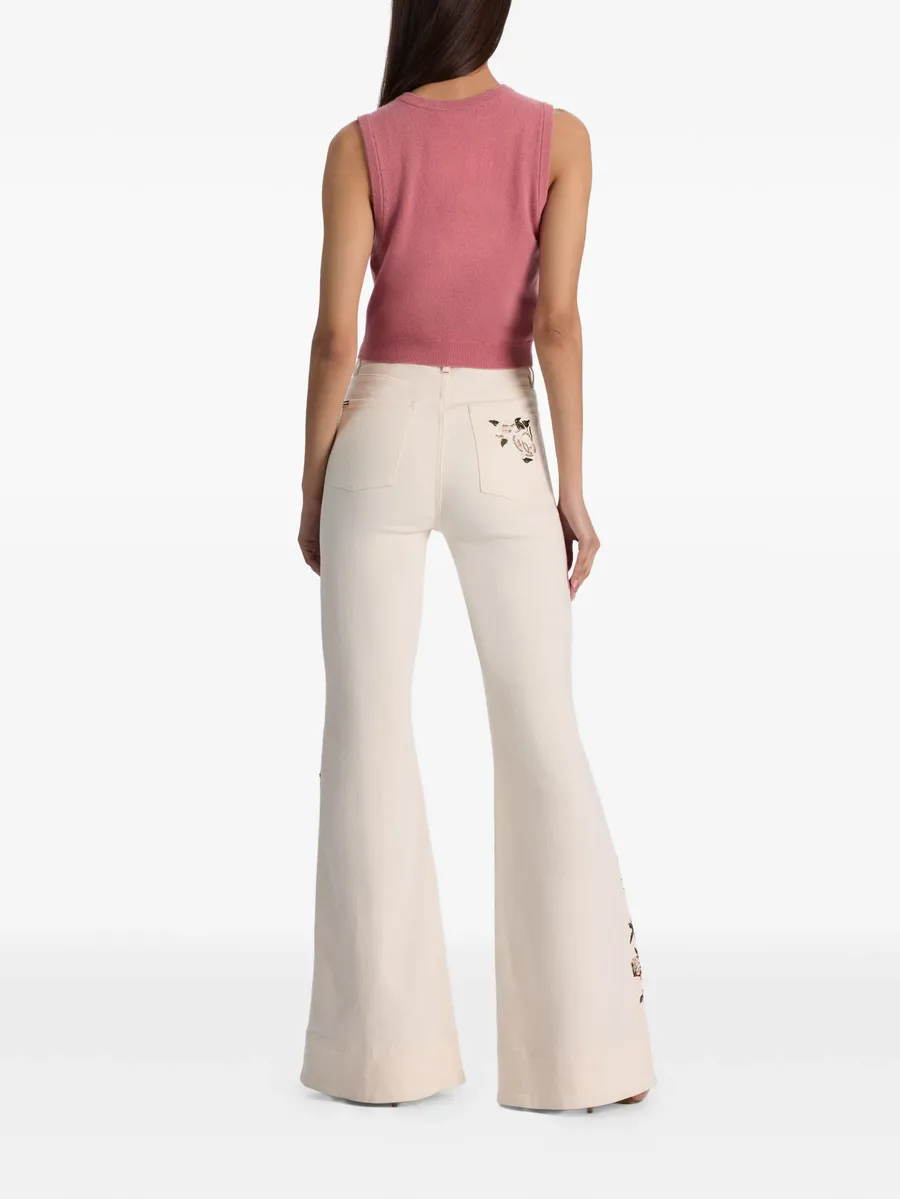 расклешенные джинсы Beautiful с цветочной вышивкой 8