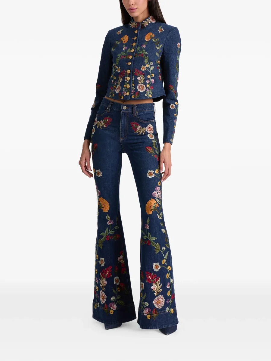 Beautiful floral embroidered jeans 5