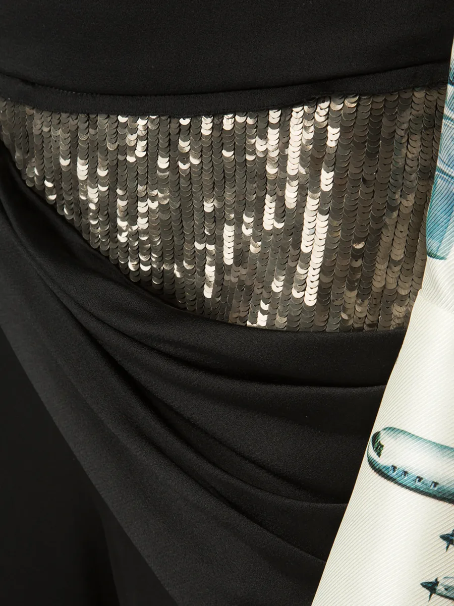 sequin side drape trousers 10