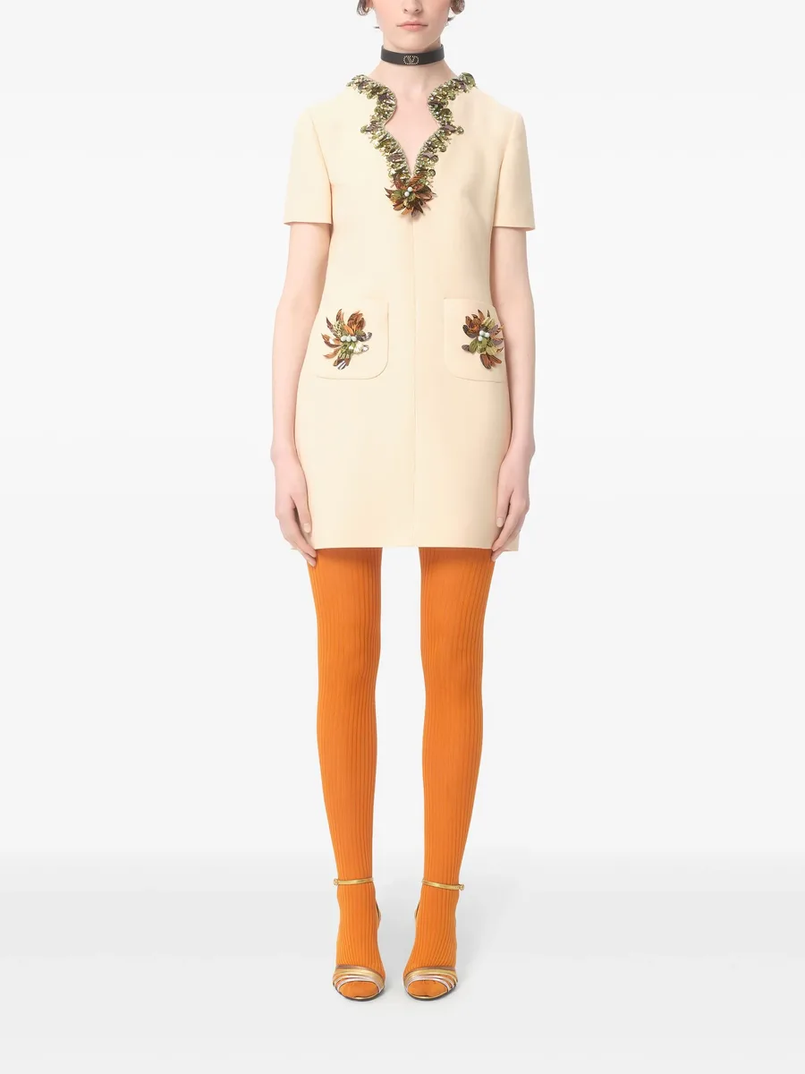 платье мини Crepe Couture с вышивкой 6