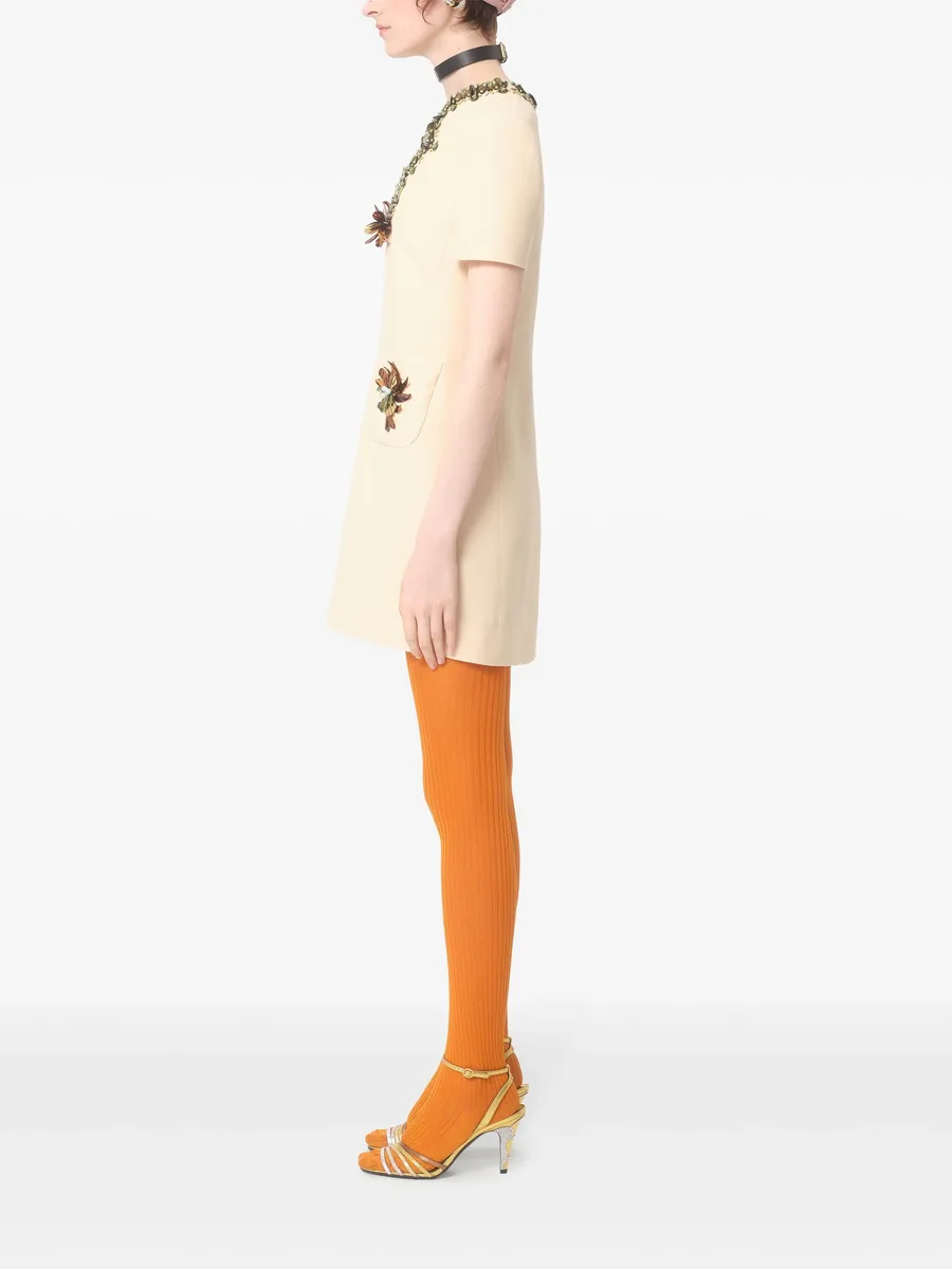 платье мини Crepe Couture с вышивкой 7