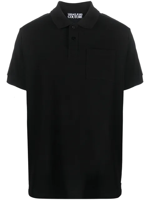 logo-tape cotton polo shirt