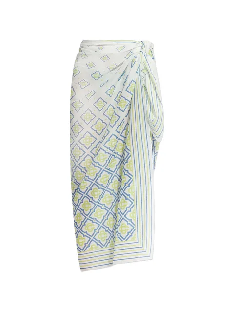 monogram-print pareo