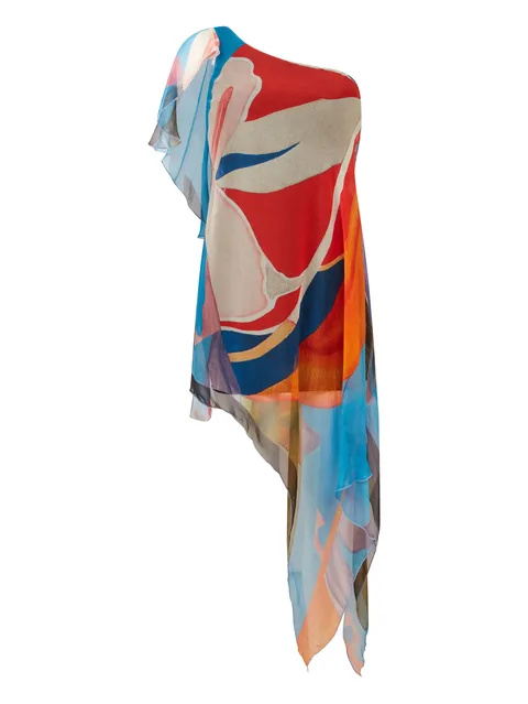 шелковый кафтан Palenque на одно плечо