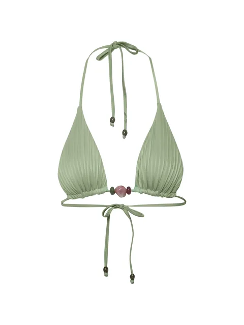 Kaia self-tie stone-embellished bikini top