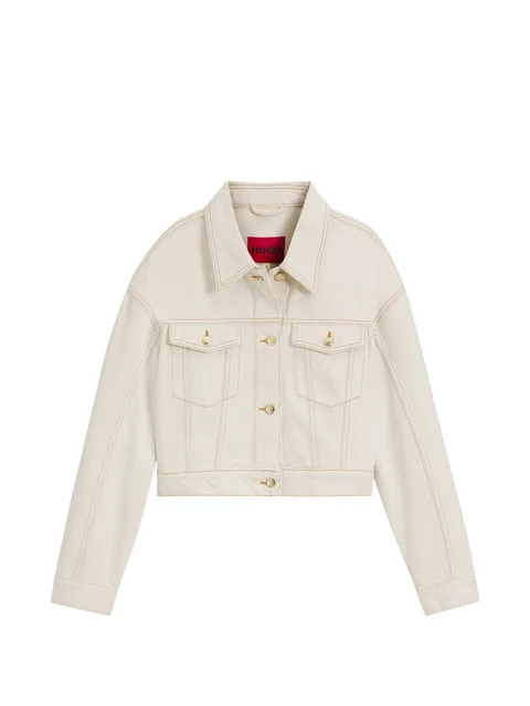 buttoned crop-style jacket
