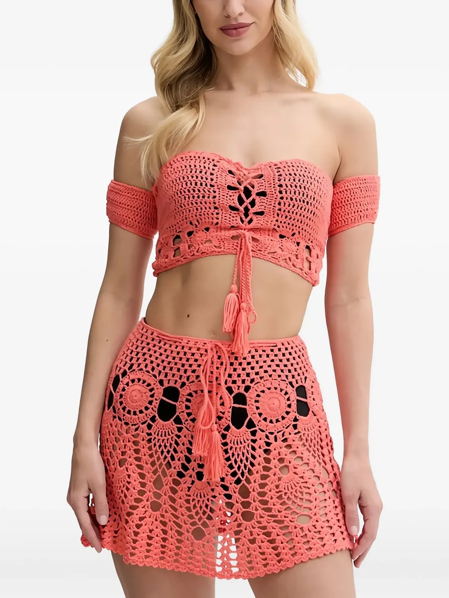 crochet-knit tassel-detail beachwear 2