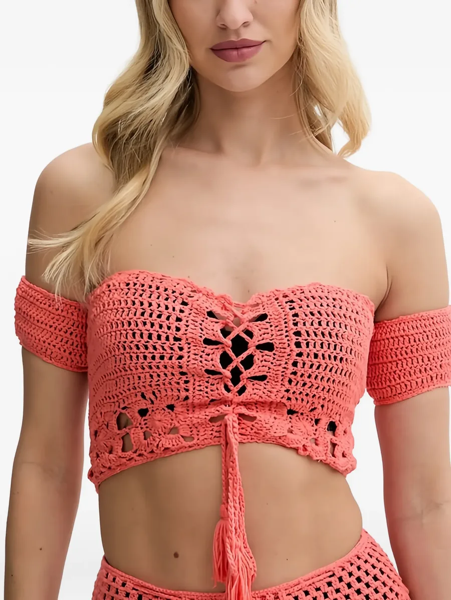 crochet-knit tassel-detail beachwear 6