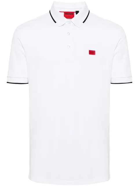 logo-patch tipped polo shirt