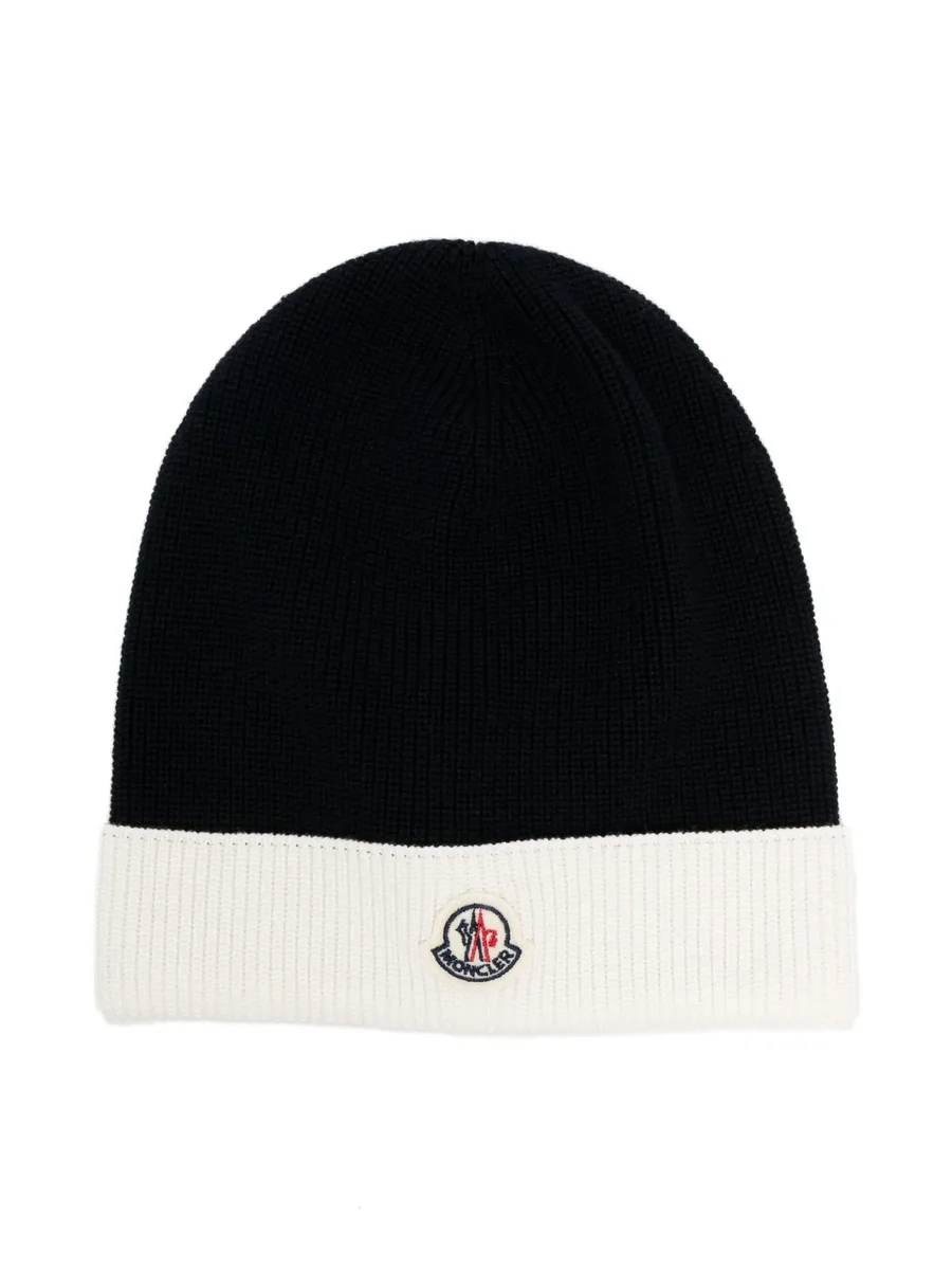 logo-patch knitted cotton beanie 2