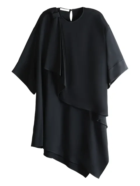 ruffled asymmetric midi dress