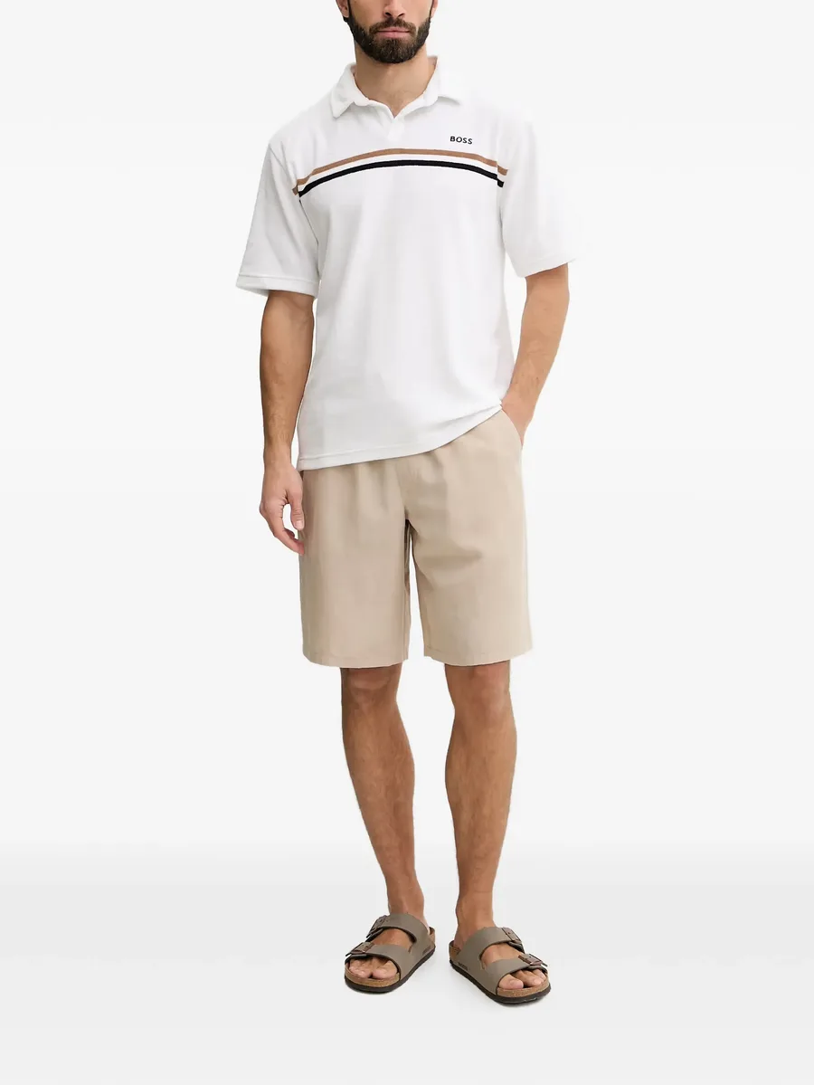 drawstring-waist logo-patch shorts 4