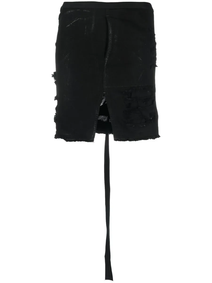 distressed denim mini skirt 2