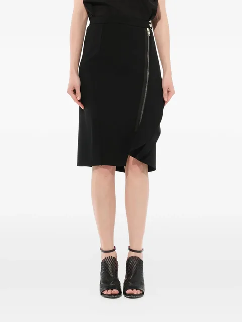 asymmetric ruffle trim skirt