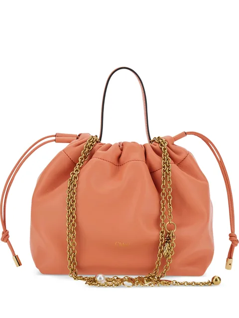 drawstring chain-link tote bag