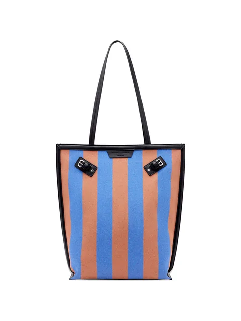 North South Days striped canvas tote bag