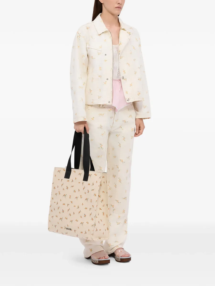 floral-pattern tote bag 3