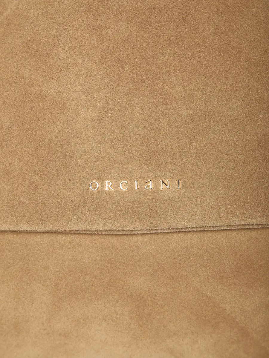 logo-lettering suede tote bag 7