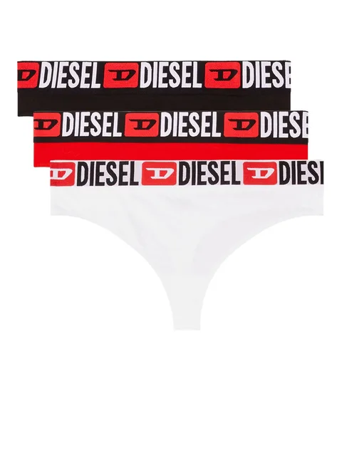 3-pack thongs with logo waist